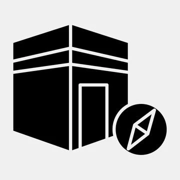 Icon qibla direction. Islamic elements of Ramadhan, Eid Al Fitr, Eid Al Adh.. Illustrazione stock