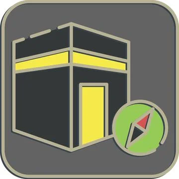 Icon qibla direction. Islamic elements of Ramadhan, Eid Al Fitr, Eid Al Adh.. Illustrazione stock