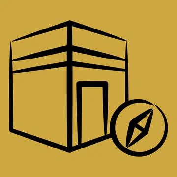 Icon qibla direction. Islamic elements of Ramadhan, Eid Al Fitr, Eid Al Adh.. イラスト素材