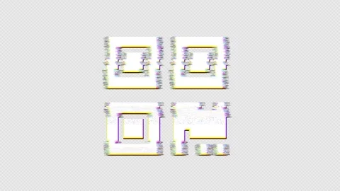 Icon qrcode is distorted. Glitch. Noise, chromatic aberration, geometric Stock Footage 304038413