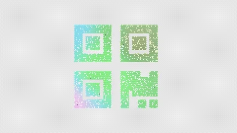 Icon qrcode is made up of LED square shapes that shimmer and flicker. There are Stock Footage 295018173