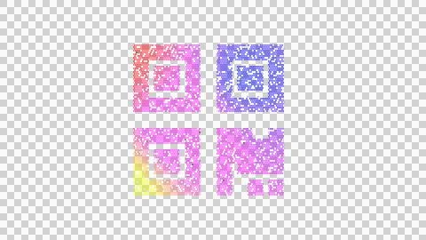 Icon qrcode is made up of LED square shapes. There are bright diodes and there Illustrazione stock
