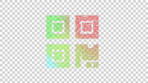 Icon qrcode is made up of LED square shapes. There are bright diodes and there Illustrazione stock