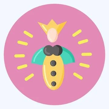 Icon Queen Bee. suitable for Bee Farm. Flat Style. simple design editable. de Stock Illustration