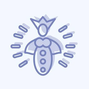 Icon Queen Bee. suitable for Bee Farm. two tone style. simple design editable Stock Illustration