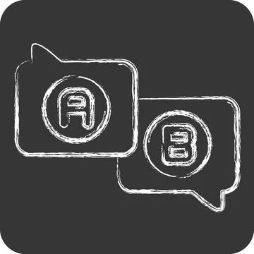 Icon Question And Answer. related to Learning symbol. chalk Style. simple d.. Stock Illustration