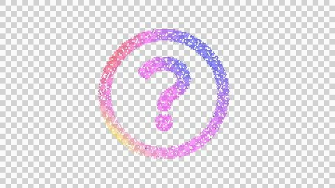 Icon question circle is made up of LED square shapes. There are bright diodes Stock Illustration