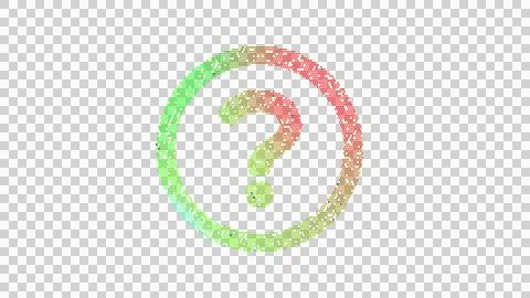 Icon question circle is made up of LED square shapes. There are bright diodes Illustrazione stock