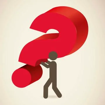 Icon of question, person pulling a question, vector illustration 스톡 일러스트