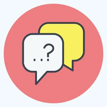 Icon Question. suitable for Feedback symbol. Color Mate Style. simple design  Stock Illustration