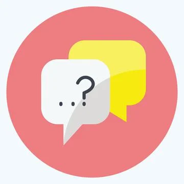 Icon Question. suitable for Feedback symbol. Flat Style. simple design editab Illustrazione stock