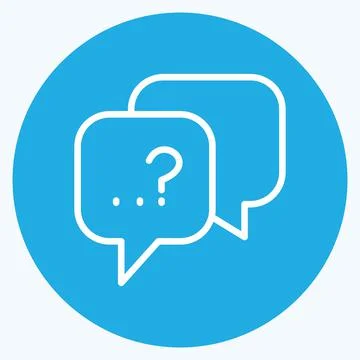 Icon Question. suitable for Feedback symbol. Blue Eyes Style. simple design e Stock Illustration