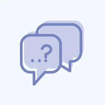 Icon Question. suitable for Feedback symbol. two tone style. simple design ed Stock Illustration