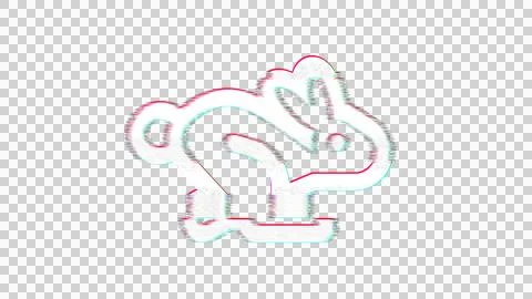 Icon rabbit fast is distorted. Glitch. Noise, chromatic aberration, geometric Stock Illustration