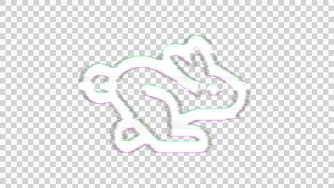 Icon rabbit fast is distorted. Glitch. Noise, chromatic aberration, geometric Stock Illustration