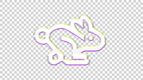 Icon rabbit fast is distorted. Glitch. Noise, chromatic aberration, geometric Stock Illustration
