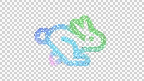 Icon rabbit fast is made up of LED square shapes. There are bright diodes and Stock Illustration