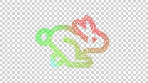 Icon rabbit fast is made up of LED square shapes. There are bright diodes and Stock Illustration