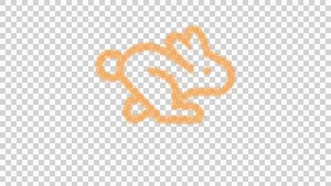 Icon rabbit fast is made of yellow grains of sand. Some grains of sand fall Stock Illustration