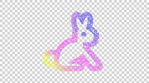 Icon rabbit is made up of LED square shapes. There are bright diodes and there Stock Illustration