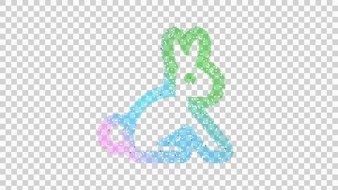 Icon rabbit is made up of LED square shapes. There are bright diodes and there 스톡 일러스트