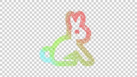 Icon rabbit is made up of LED square shapes. There are bright diodes and there Stock Illustration
