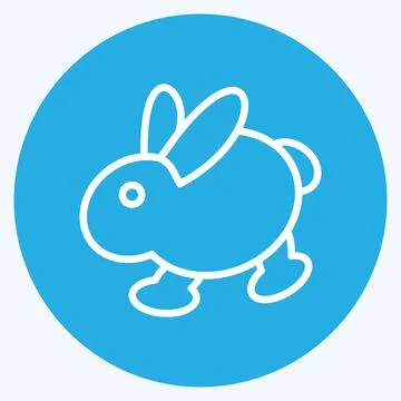 Icon Rabbit. suitable for Meat. blue eyes style. simple design editable. desi Illustrazione stock