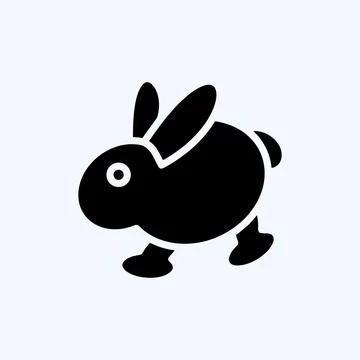Icon Rabbit. suitable for Meat. glyph style. simple design editable. design t Illustrazione stock