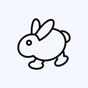 Icon Rabbit. suitable for Meat. line style. simple design editable. design te Illustrazione stock