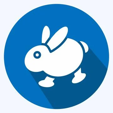 Icon Rabbit. suitable for Meat. long shadow style. simple design editable. de Stock Illustration