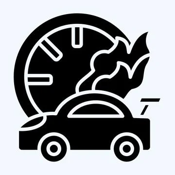 Icon Racing Speed. related to Racing symbol. glyph style. simple design edi.. 스톡 일러스트