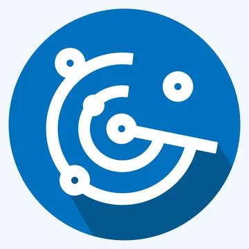 Icon Radar - Long Shadow Style,Simple illustration,Editable stroke Stock Illustration