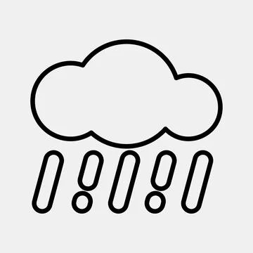 Icon rain. Weather elements symbol. Icons in line style. Good for prints, w.. イラスト素材