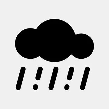 Icon rain. Weather elements symbol. Icons in glyph style. Good for prints, .. イラスト素材
