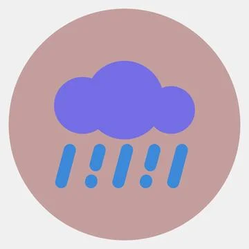 Icon rain. Weather elements symbol. Icons in color mate style. Good for pri.. イラスト素材