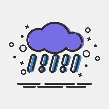 Icon rain. Weather elements symbol. Icons in MBE style. Good for prints, we.. Stock-Illustration