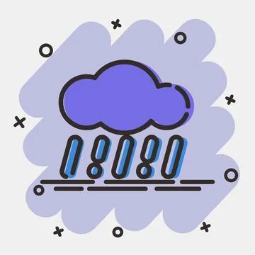Icon rain. Weather elements symbol. Icons in comic style. Good for prints, .. Stock-Illustration