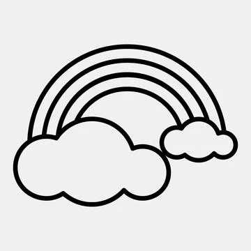 Icon rainbow. Weather elements symbol. Icons in line style. Good for prints.. Illustrazione stock