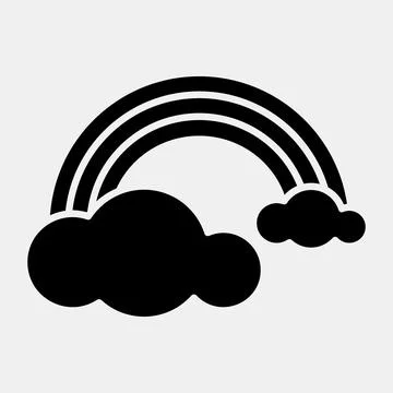 Icon rainbow. Weather elements symbol. Icons in glyph style. Good for print.. イラスト素材