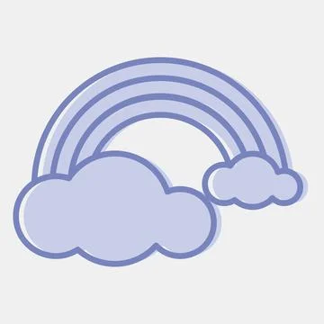 Icon rainbow. Weather elements symbol. Icons in two tone style. Good for pr.. イラスト素材