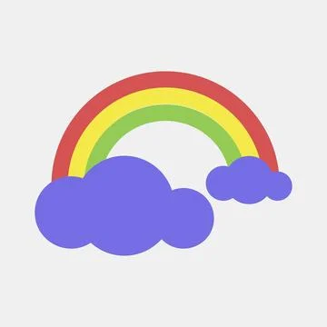 Icon rainbow. Weather elements symbol. Icons in flat style. Good for prints.. Stock Illustration
