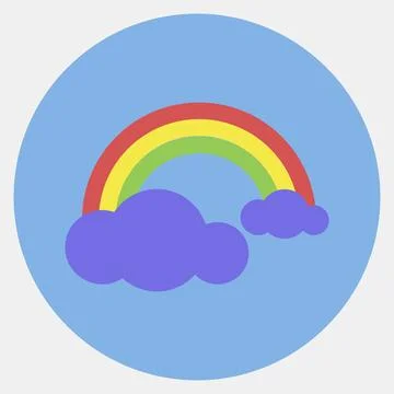 Icon rainbow. Weather elements symbol. Icons in color mate style. Good for .. Stock Illustration
