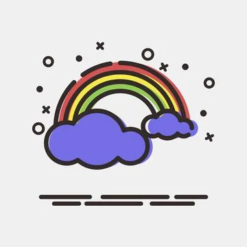 Icon rainbow. Weather elements symbol. Icons in MBE style. Good for prints,.. Stock-Illustration