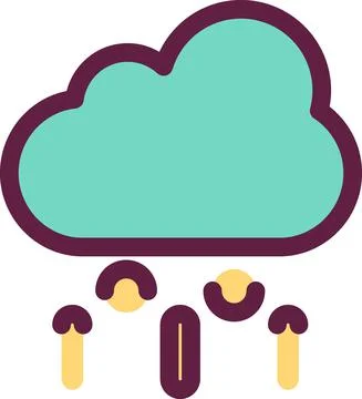 Icon Rainfall - Line Cut Style Stock Illustration