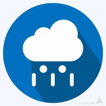 Icon Rainfall - Long Shadow Style Stock Illustration