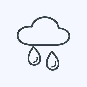 Icon Raining. suitable for Spring symbol. line style. simple design editable. Stock Illustration