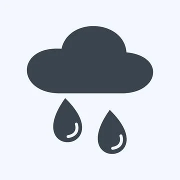 Icon Raining. suitable for Spring symbol. glyph style. simple design editable Stock Illustration