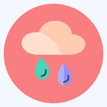 Icon Raining. suitable for Spring symbol. flat style. simple design editable. Stock Illustration
