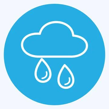 Icon Raining. suitable for Spring symbol. blue eyes style. simple design edit Stock Illustration