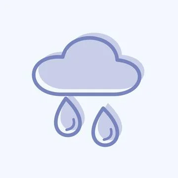 Icon Raining. suitable for Spring symbol. two tone style. simple design edita Stock Illustration